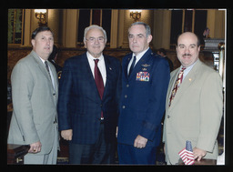 Featured left to right: Rep. Paul W. Semmel, Speaker Rep. Matthew J. Ryan, Adjutant General William Lynch, and Rep. Thomas Michlovic.