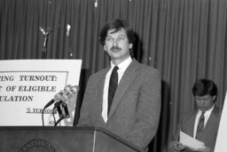 Press Conference on 1984 Voting Turnout, Members, Press Room
