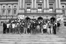Group Photo on Capitol Steps, Capitol and Grounds, Members, Senate Members, Students