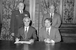 Bill Signing in Governor's Office, Guests, Members, Military