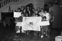 Photo Op in Main Rotunda with United Cerebral Palsy Banner, Guests, Members