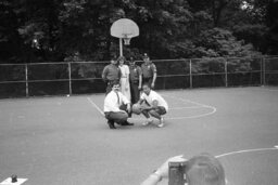 Photo Op on a Basketball Court, Members, Playground, Police Officer