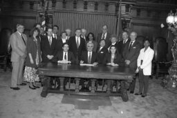 Bill Signing in Governor's Reception Room, Guests, Lieutenant Governor, Members, PA Heritage Affairs Commission, Secretary of Community Affairs, Secretary of Public Welfare