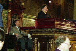 Ceremony, Unveiling Speaker Portraits, Members, Speaker's Rostrum