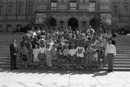 Group Photo on the Capitol Steps, Capitol and Grounds, Members, Senate Members, Students