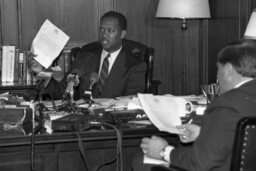 Press Conference in Representative's Office, Members, News Crew, Office