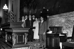 Group Photo, Chinese Visitors to the State Capitol (Gordner), Speaker's Rostrum, Staff