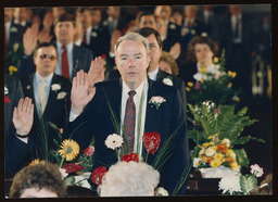 Swearing-In day January 1987, close up of Rep. Burns on the House Floor