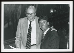 Speaker’s podium Rep. Burns with Rep. Roy Reinard