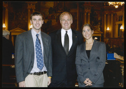 Jill Newberry and Jimmy Connors, District Office Interns, House Floor with Rep. Roy Baldwin
