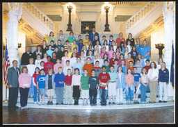 Rep. Roy Baldwin with a group of students from Schaeffer Elementary School, Fourth Graders, Main Rotunda stairs