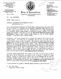 House Resolution 405, override of Governor Casey's Veto