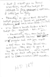 Speech, September 18, 1991, Volunteer Agency Administrators. Includes handwritten notes.