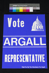 Campaign Poster, Vote Argall Representative