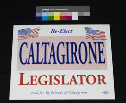 Campaign Poster, Re-Elect Caltagirone Legislator