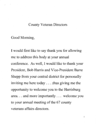 County Veterans Directors Speech, 2002