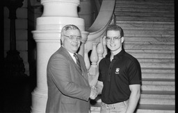 Shaking hands with a visitor to the Capitol Building