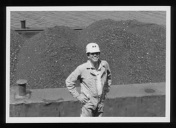 Rep. Dennis O'Brien in front of a coal car