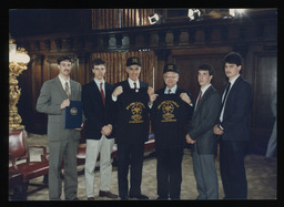 Governor's reception room, basketball team, citation