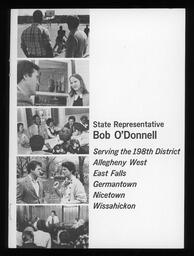 Booklet to hand out during campaigning. It discusses his successes during his first term in office, and how he fought for neighborhoods and schools.