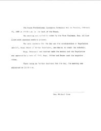 Professional Licensure Committee, Meeting regarding Regulation 16A-177, February 23, 1988