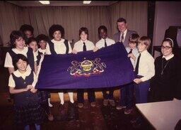 PA flag presentation to school group, Constituents