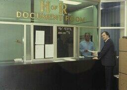 Document Room, Standing at window, Staff Worker