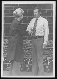Campaigning, Shaking Hands--At a Store, Constituents