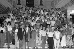 Group Photo on the Capitol Main Steps, Senate Members, Students