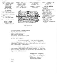 Pennsylvania Chiefs of Police Association, Membership Directory and Correspondence, 1973