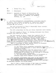Memo Troop P, Wyoming, Memo Analysis of Record of Collections, June 13, 1973