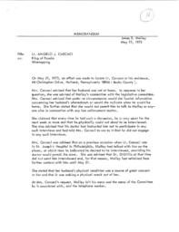 Angelo Carcaci Case, Exhibits H and K, Memo Regarding Carcaci and a Letter from Dussia, May 22, 1973