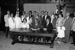 Bill Signing in Governor's Reception Room, Insurance Commissioner, Members, Senate Members