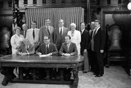 Bill Signing in Governor's Reception Room, Insurance Commissioner, Members, Secretary of Health, Senate Members