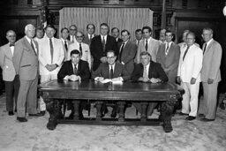 Bill Signing in Governor's Reception Room, Fish and Game Commission Staff, Members, PA Fish Commissioner, PA Game Commissioner, Senate Members