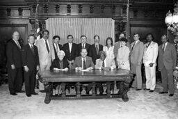 Bill Signing in Governor's Reception Room, Members, Senate Members, State Police Commissioner