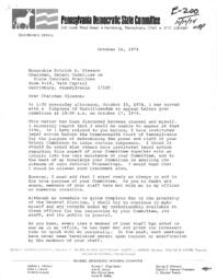 Exhibits 200-201- Correspondence between Dennis E. (Harvey) Thiemann, Chairman of Democratic State Committee and Patrick Gleason and report of Westmoreland County