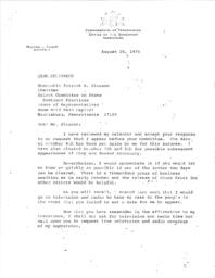 Shapp, Milton J. (Governor), Letters to Patrick Gleason