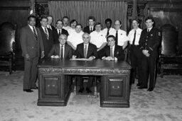 Bill Signing in Governor's Reception Room, Firefighters, Members, Senate Members