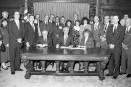 Bill Signing in Governor's Reception Room, AFL-CIO Representative, Guests, Lieutenant Governor, Members, Senate Members