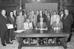 Bill Signing in Governor's Reception Room, Guests, Members, Secretary of Budget