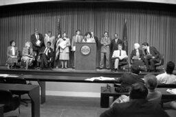 Press Conference in House's Press Room, Members, Reporters, Senate Members
