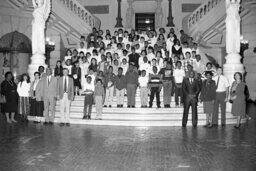 Group Photo in Main Rotunda, Senate Members, Students