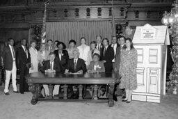 Bill Signing in Governor's Reception Room, Guests, Members, Secretary of Community Affairs, Senate Members