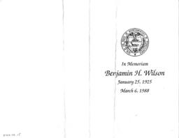 Memorial for Representative Benjamin Wilson