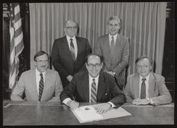 Bill signing ceremony for Do-It-Yourself Month, circa 1980s.