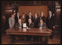 Bill signing, circa 1980s.