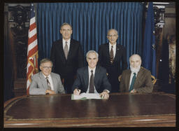 Unknown Bill signing, circa 1980s.