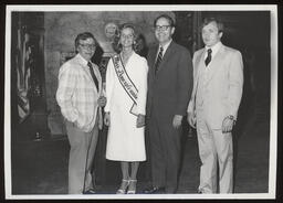 On the House Chamber floor, group photo with Miss Pennsylvania 1979 Carolyn Louise Black