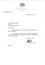 Correspondence regarding 1972 Election